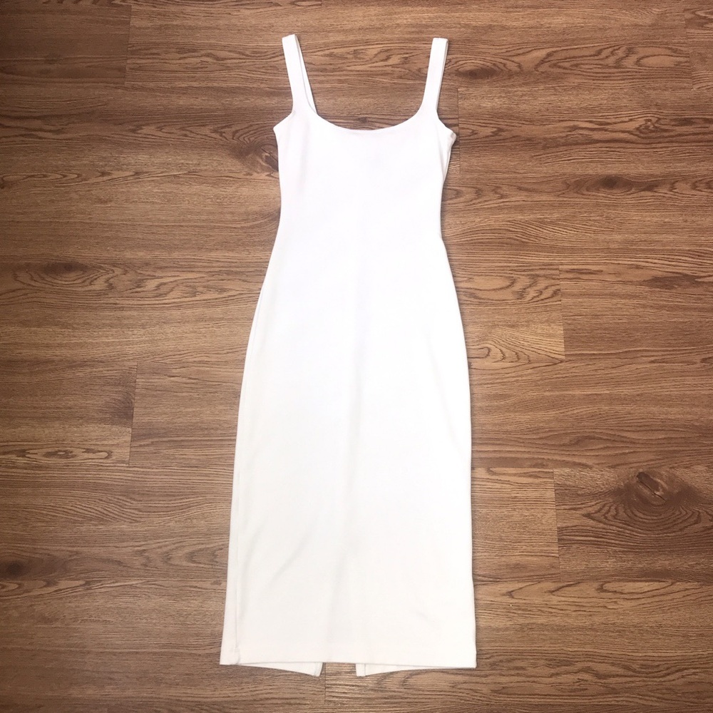 American Apparel white ponte tank dress